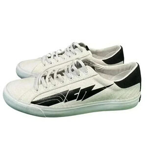 Creative Reaction Zeus Shoes Women's Size 7 White Canvas Sneaker Mock Lace-Up